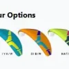 Aerial view of Ozone MoxiePWR paramotor wing color options